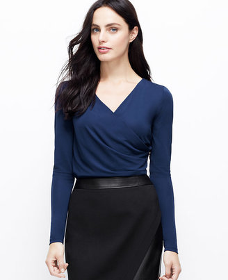 Ann Taylor Side Zip Crossover Top