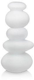 Nude Glass Cairn Sandblasted Opal White 13.5 Candle Holder