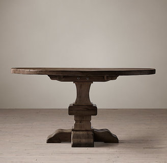 Restoration Hardware Reclaimed Russian Oak Baluster Round Dining Table