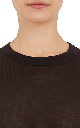 Rick Owens Women's Rib-Knit Long-Sleeve T-shirt-BLACK