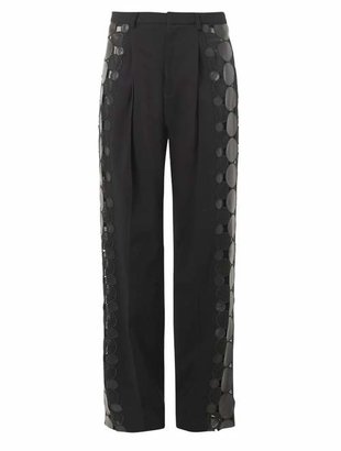 Christopher Kane Leather-molecule tailored trousers