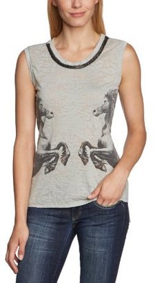 Vero Moda Women's LEE SL TOP Plain or unicolor Round Collar Sleeveless T-Shirt - -