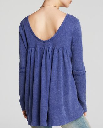 Free People Pullover - French Terry Low Back Shirred