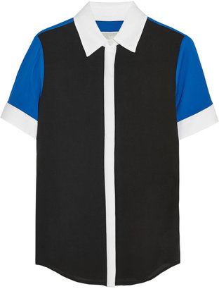MICHAEL Michael Kors Color-block silk crepe de chine shirt