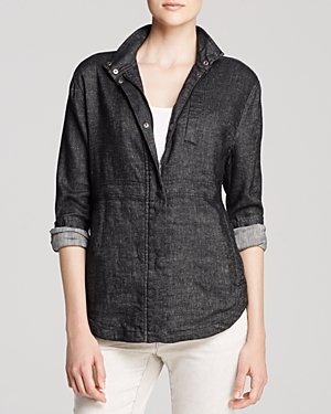 Eileen Fisher High Collar Two-Way Zip Jacket