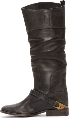 Golden Goose Black Leather Knee-High Charlye Boot