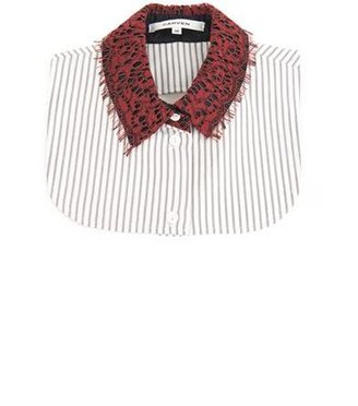 Carven Lace and striped-cotton collar