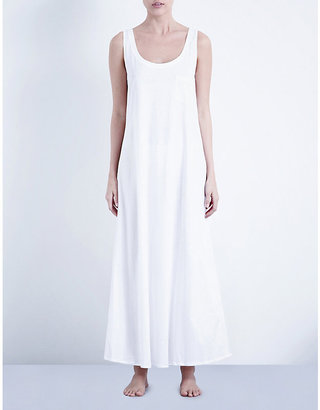 Hanro White Deluxe Cotton-Jersey Nightdress, Size: XS