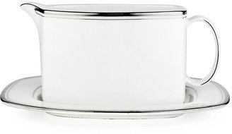 Kate Spade Library Lane Platinum Sauce Boat & Stand