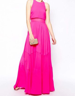 ASOS Full Maxi Dress With Sheer And Solid Panels