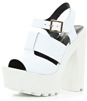 River Island White cleated sole platform sandals