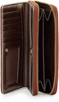 Love Moschino Large Faux-Leather Scarab Wallet, Brown