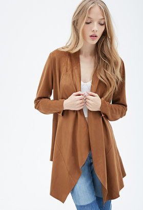 Forever 21 Collarless Faux Suede Jacket