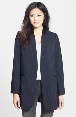 Vince Camuto Pinstripe One-Button Topper