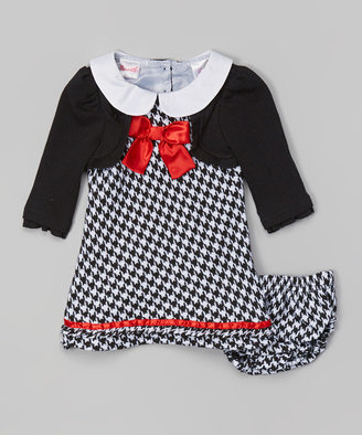 Nannette Black Houndstooth Peter Pan Collar Swing Dress - Infant