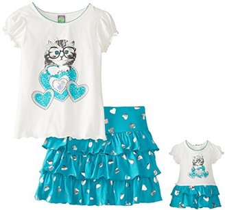 Dollie & Me Big Girls' Screen Tee and Scooter Set