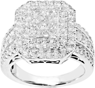 MODERN BRIDE 2 CT. T.W. Princess & Round Diamond Engagement Ring