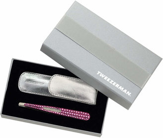 Tweezerman Luxe Edition Crystal Slant Tweezer, Precious Pink