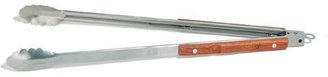 Outset QB22 Extra-Long Stainless-Steel Barbecue Tongs with Rosewood Handles