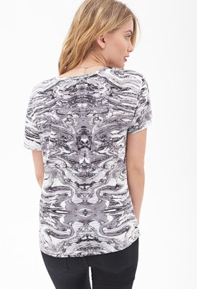 Forever 21 Contemporary Swirl Print Pocket Tee