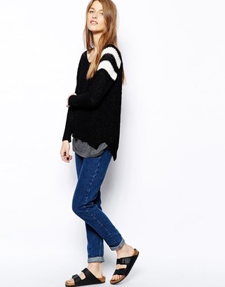 Vila Stripe Shoulder Falisy Sweater