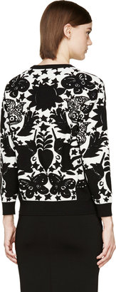 Alexander McQueen Vanilla & Black Jacquard Naive Pattern Sweater