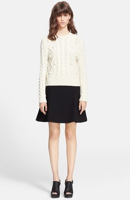 Carven Cable Knit Wool Blend Sweater