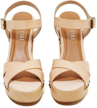 Nasty Gal Shoe Cult Hutton Leather Sandal - Nude