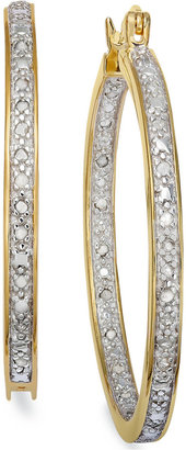 Townsend Victoria Rose-Cut Diamond Hoop Earrings in 18k Gold over Sterling Silver (1/2 ct. t.w.)