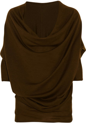 Donna Karan Draped cashmere, wool and silk-blend top