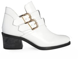 Miista Luna White Buckle Boots - White