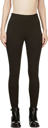 Givenchy Brown and Black Zipped Cuff Leggings