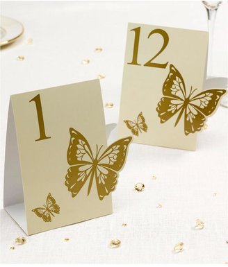 Null Elegant Butterfly Table Numbers 1-12 Cards