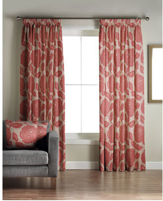 Jeff Banks Home Monoco Red Lined Curtains - 66 x 72in