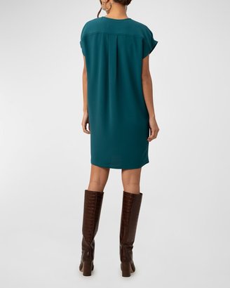 Trina Turk Hasil Zip-Front Crepe Mini Dress