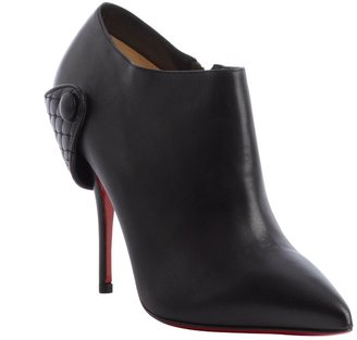 Christian Louboutin black leather quilted accent 'Huguette 100' ankle booties