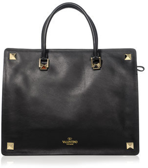 Valentino Stud double-handle leather tote