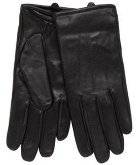 Isotoner Black stitched leather gloves