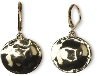 Gloria Vanderbilt Women's Hammered Goldtone Disc Drop Earrings
