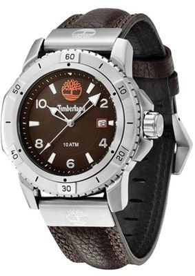 Timberland Men's dark brown 'charlestown' leather strap watch