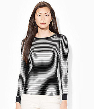 Lauren Ralph Lauren Striped Zip-Shoulder Shirt