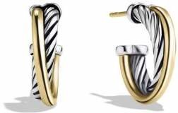 David Yurman Crossover Extra-Small Hoop Earrings with Gold
