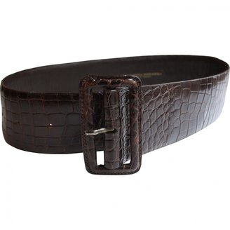 Carolina Herrera Brown Leather Belt