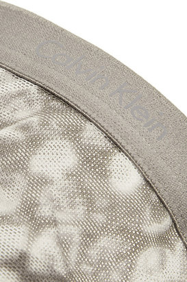 Calvin Klein Underwear Abstract snake-print stretch-mesh thong