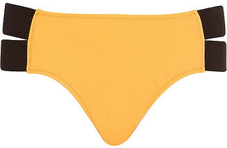 River Island Womens Orange and black split side bikini bottoms