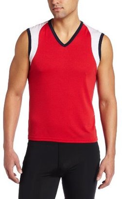 Vuthy Men's Muscle V-Neck T-Shirt, Red, Large