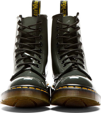 Dr. Martens Dark Grey Patent 1460 W 8-EYE Lamper Boot