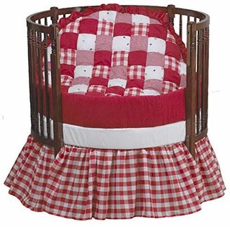 Babydoll Baby Doll Bright Red Patchwork Round Crib Bedding