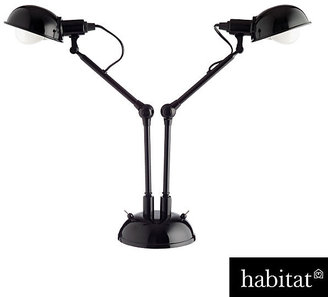 Habitat Tommy Metal Twin Head Desk Lamp Black