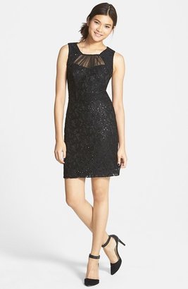 Way-In Sequin Lace Body-Con Dress
